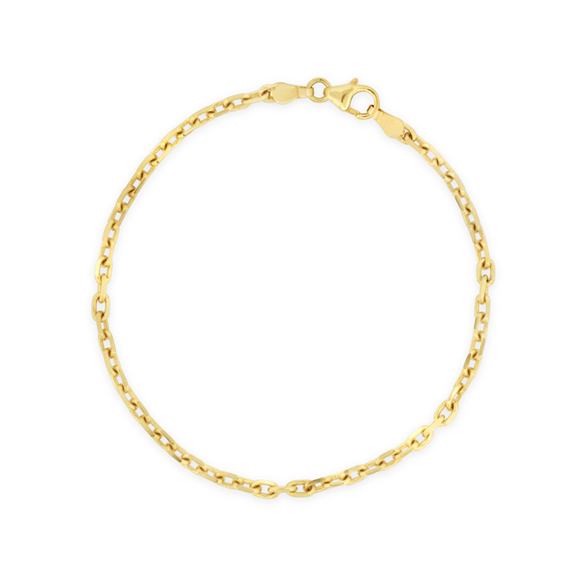 10k yellow gold thin cable link chain bracelet br00325