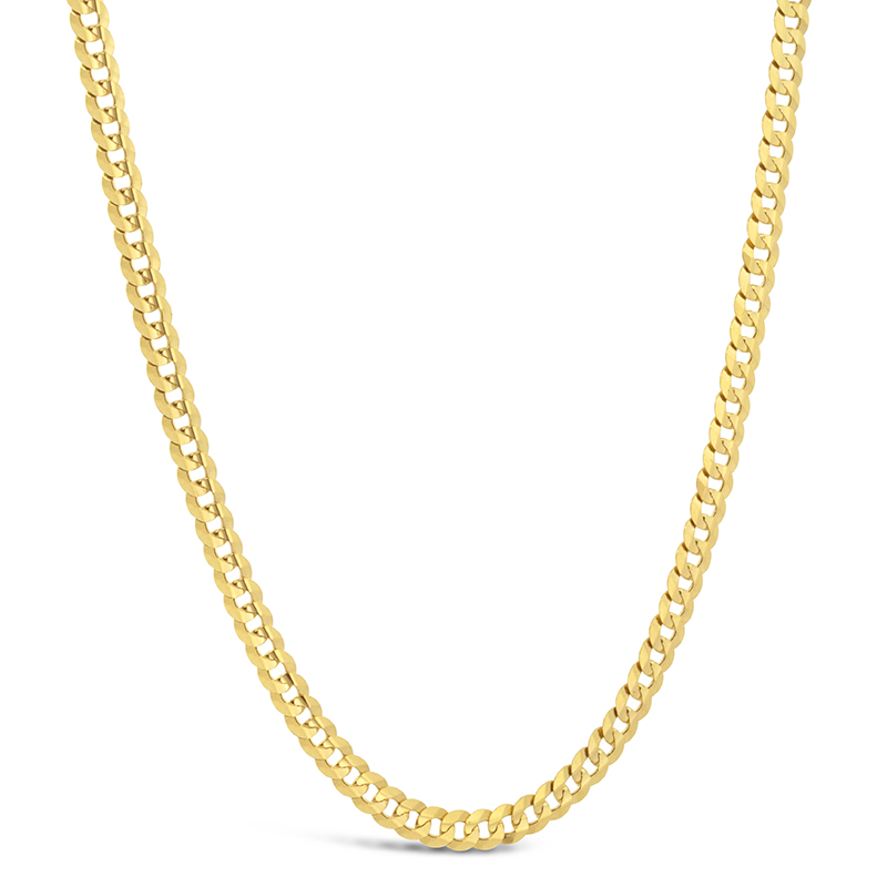 10k yellow gold gents curb chain necklace ch00404