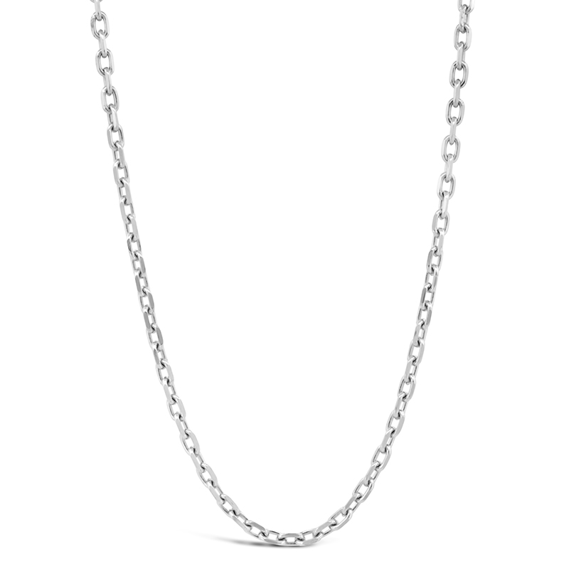 10k white gold solid long cable link chain necklace ch00405