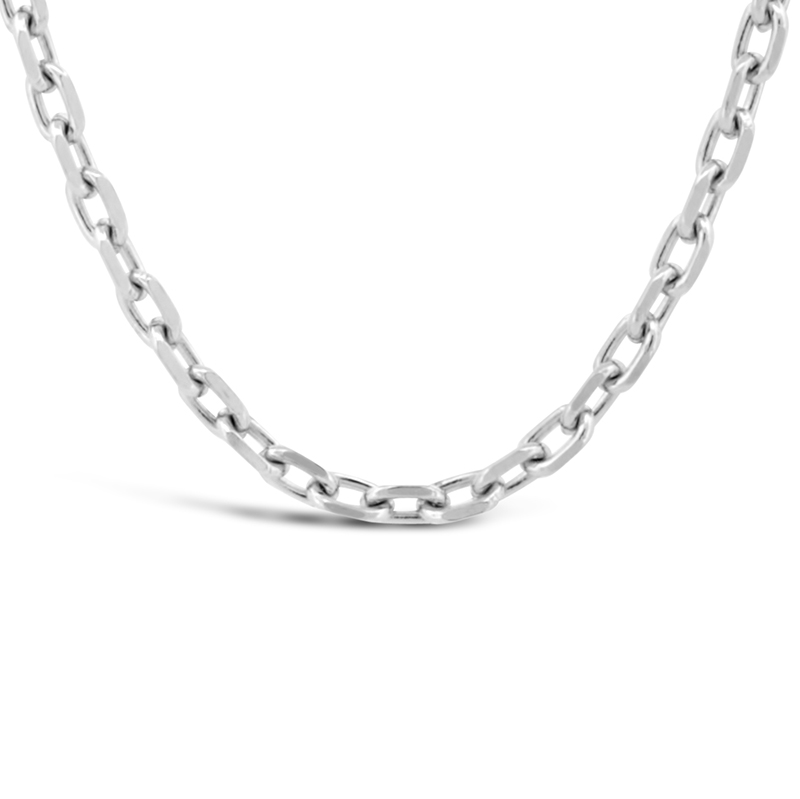 10k white gold solid long cable link chain necklace ch00405