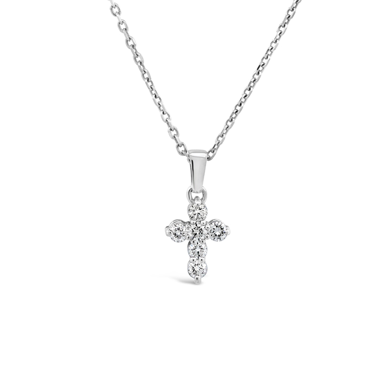 14k white gold diamond cross pendant necklace pd00606