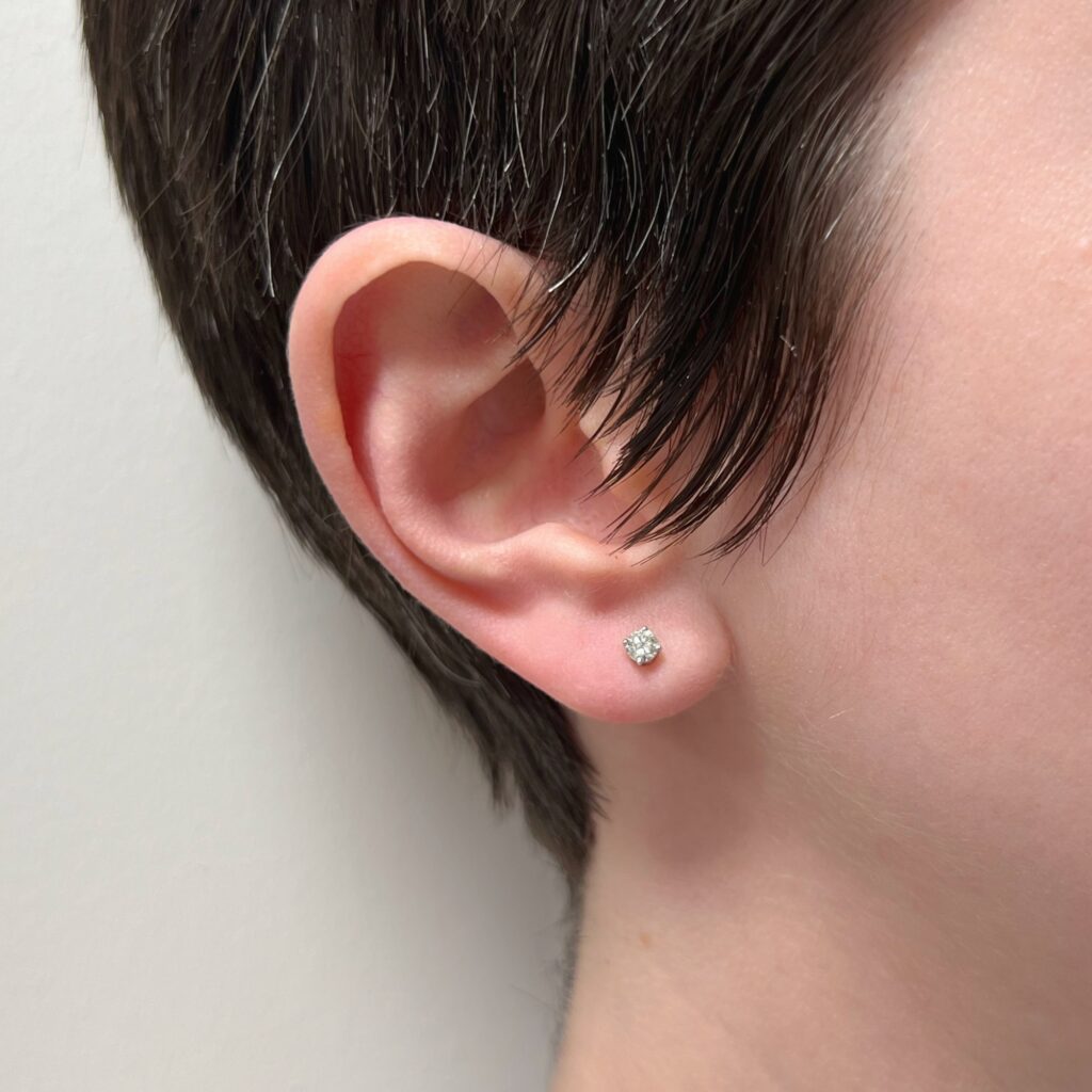 model white gold diamond studs