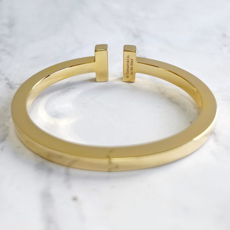 Tiffany & Co 18k yellow gold T cuff bracelet