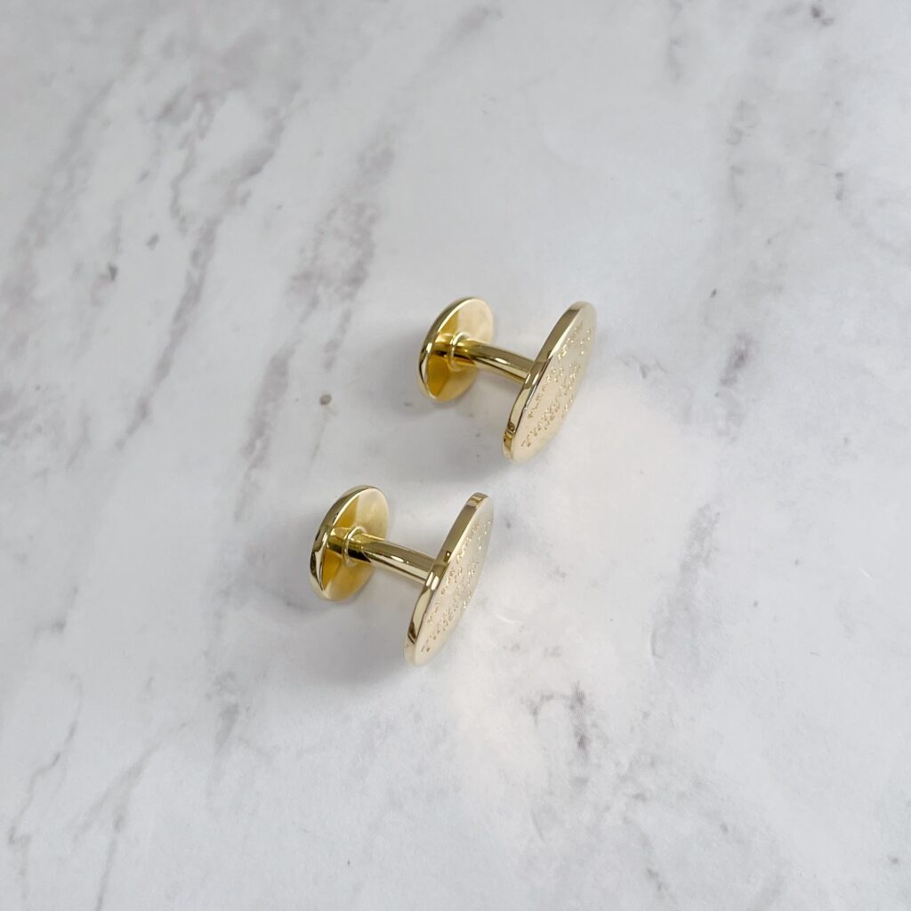 Tiffany & Co 18k yellow gold logo cufflinks