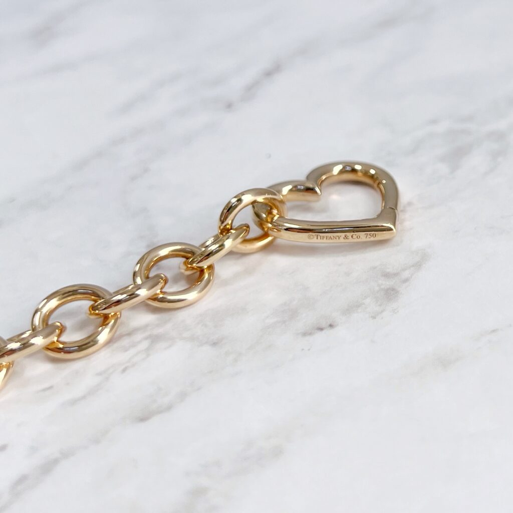 Tiffany & Co yellow gold heart link bracelet
