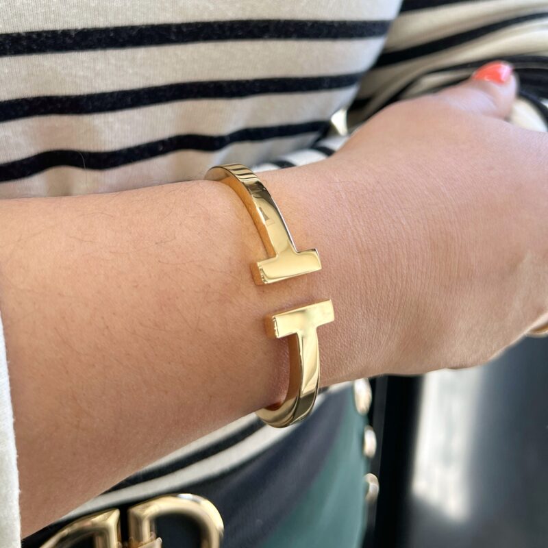 AN00541 Tiffany & Co 18k yellow gold T cuff bracelet