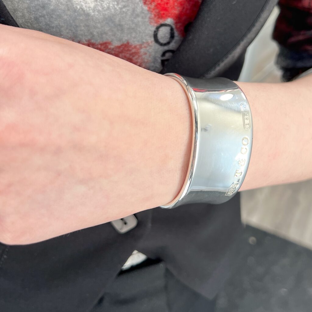 BR00360 T & Co 1837 sterling silver wide cuff bracelet