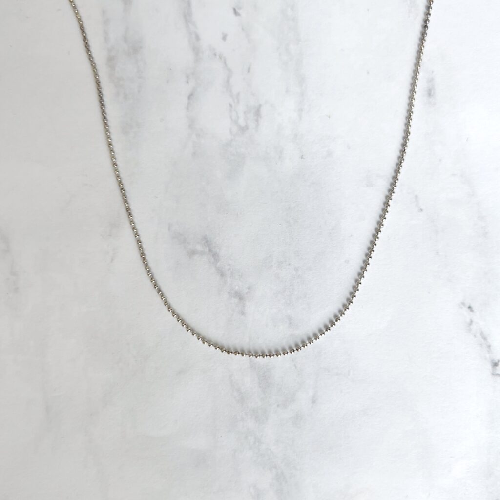CH00420 Tiffany & co sterling silver ball chain necklace