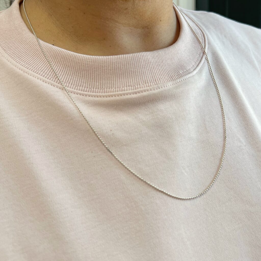 CH00420 Tiffany & co sterling silver ball chain necklace model