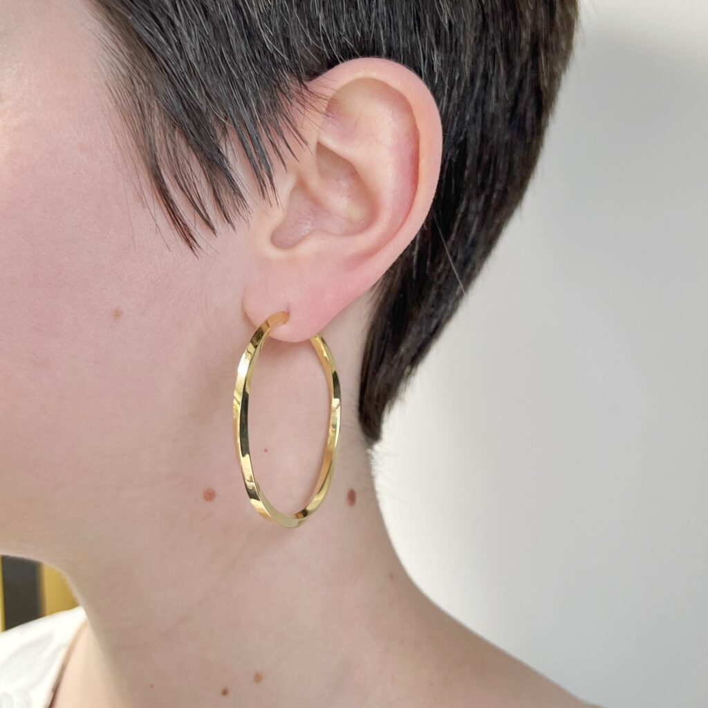 yellow gold Tiffany and co twist hoops