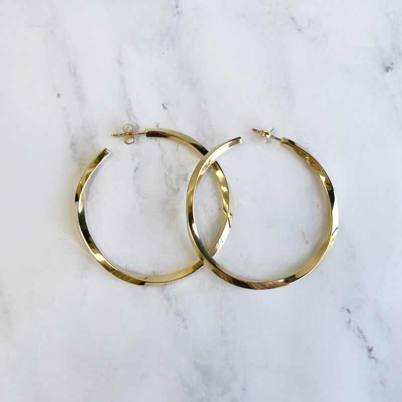 yellow gold Tiffany and co twist hoop large