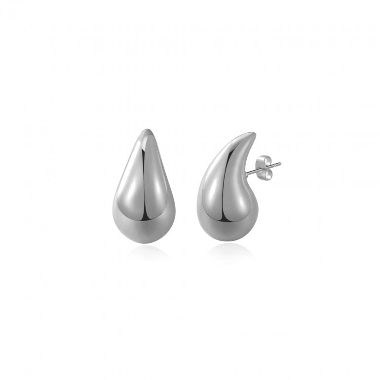 sterling silver chunky tear drop stud earrings