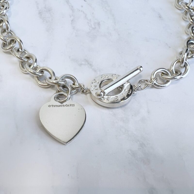 Tiffany and co sterling silver heart toggle necklace