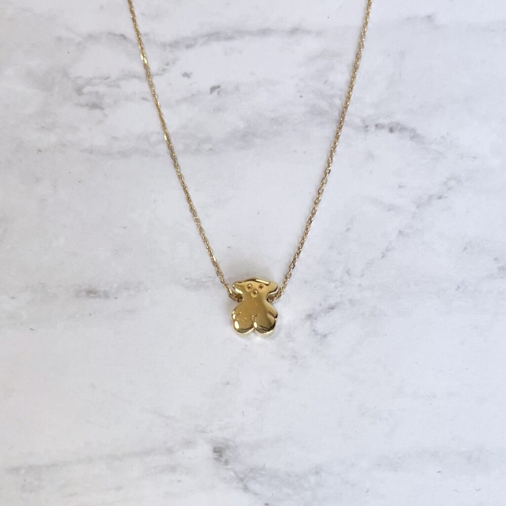 NE00332 Tous 18k yellow gold bear pendant necklace