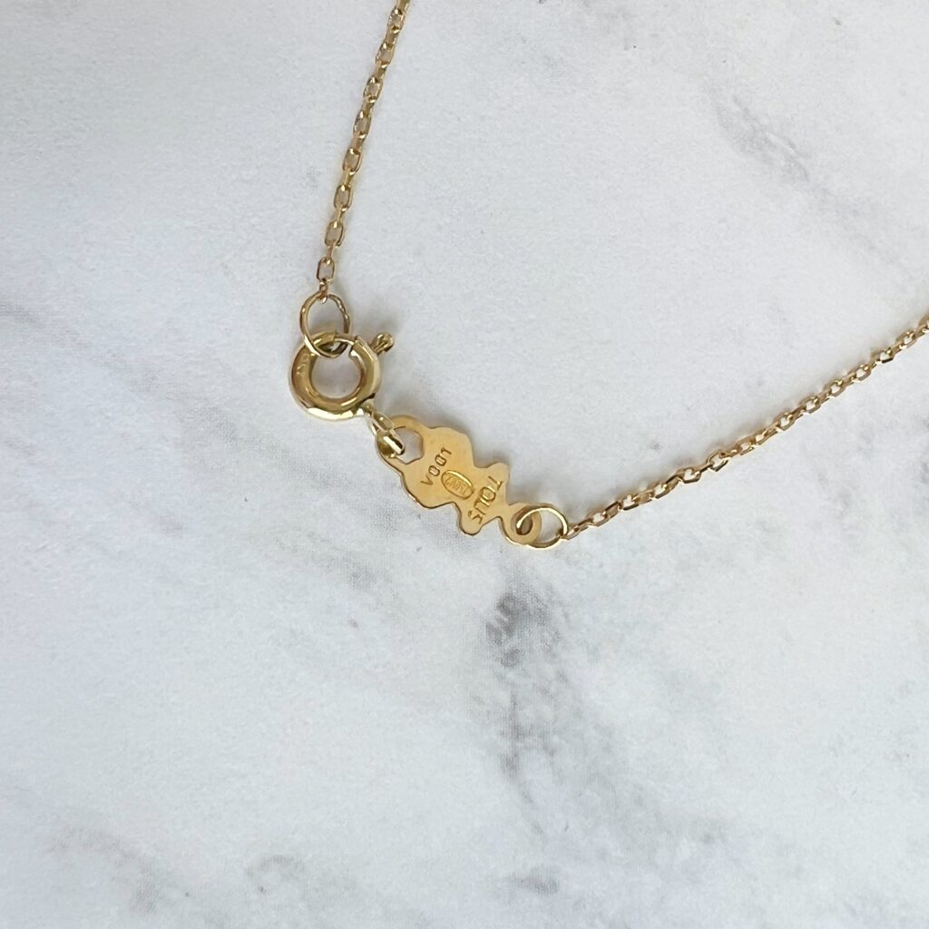 NE00332 Tous 18k yellow gold bear pendant necklace logo