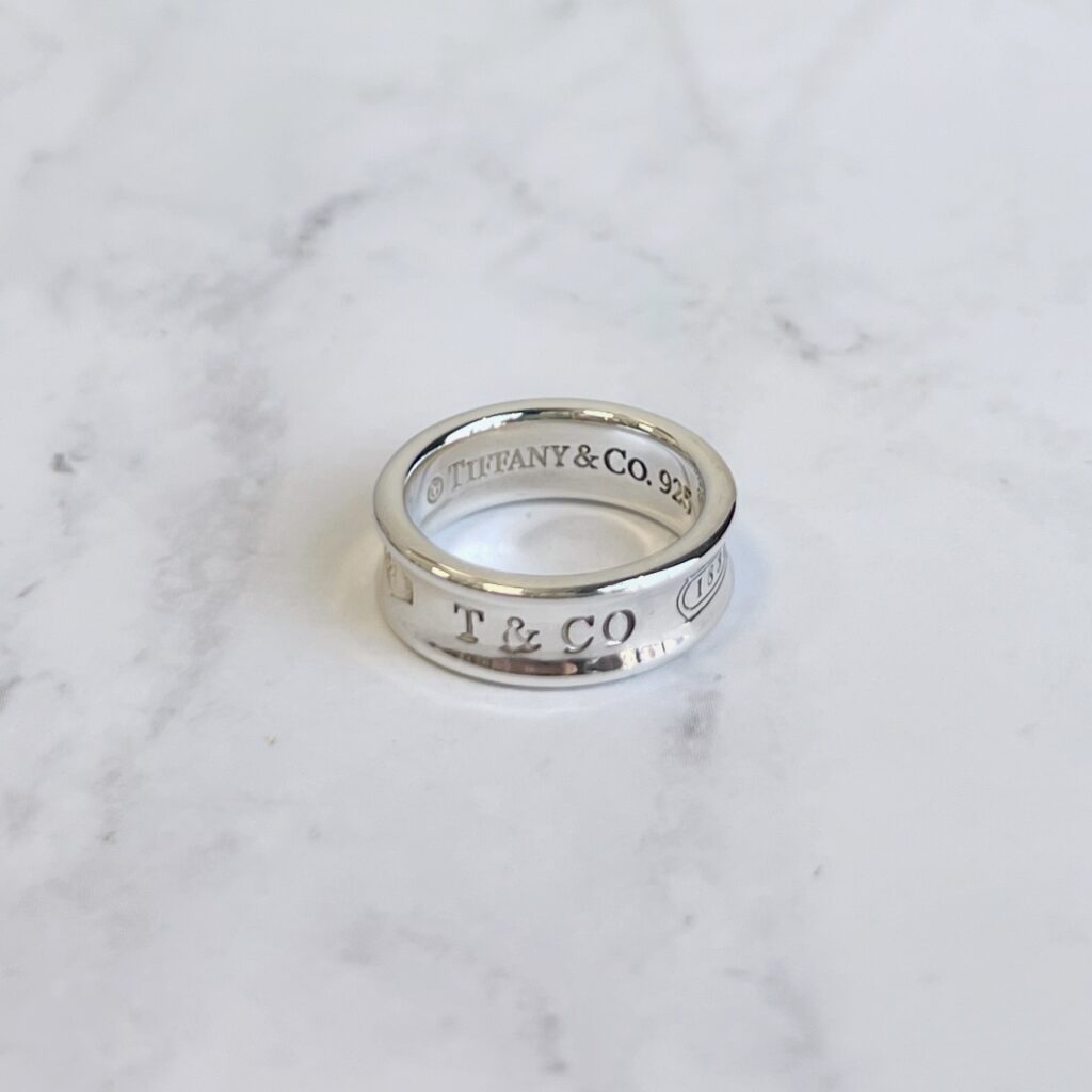 Tiffany and co sterling silver narrow 1837 ring
