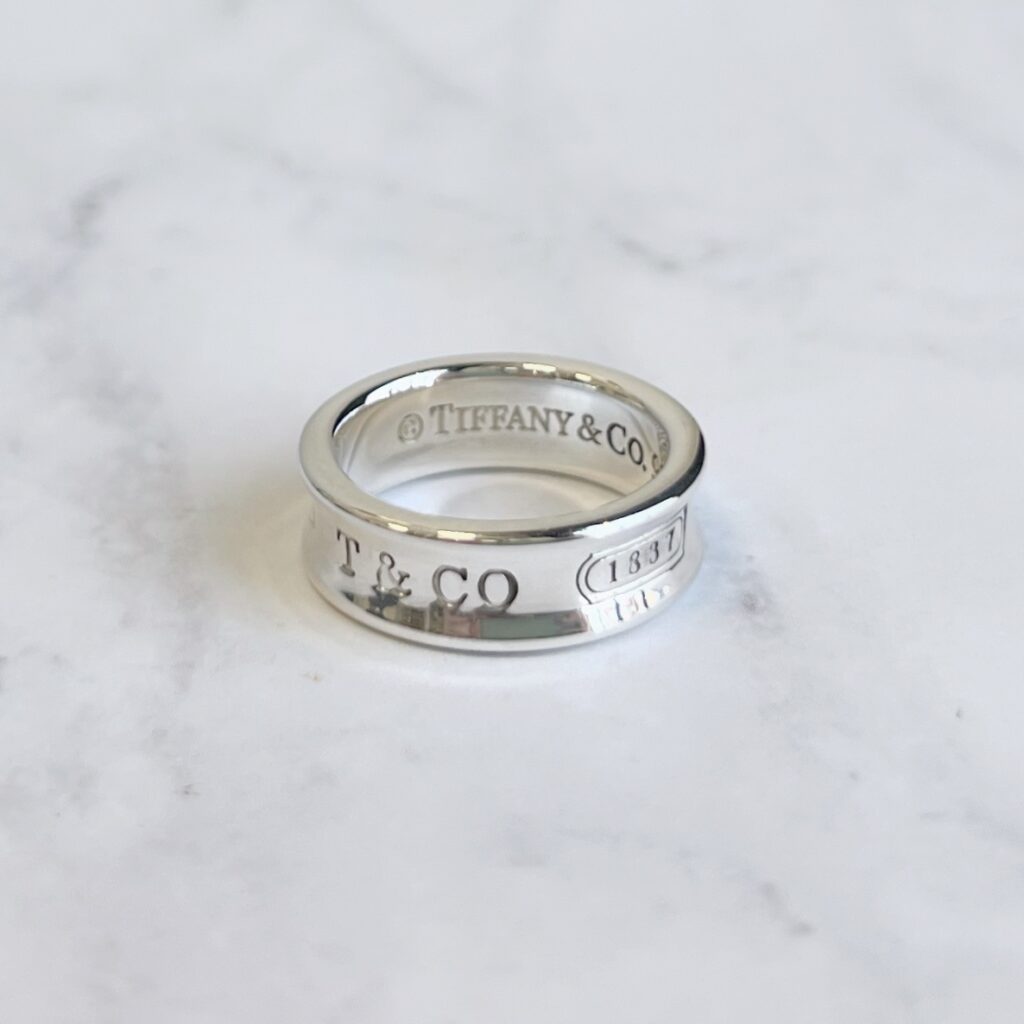 Tiffany and co sterling silver narrow 1837 ring