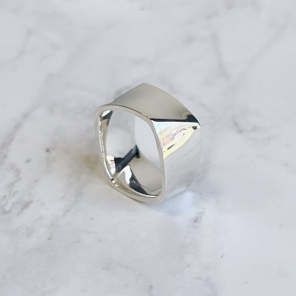 Tiffany and co sterling silver wide torque ring