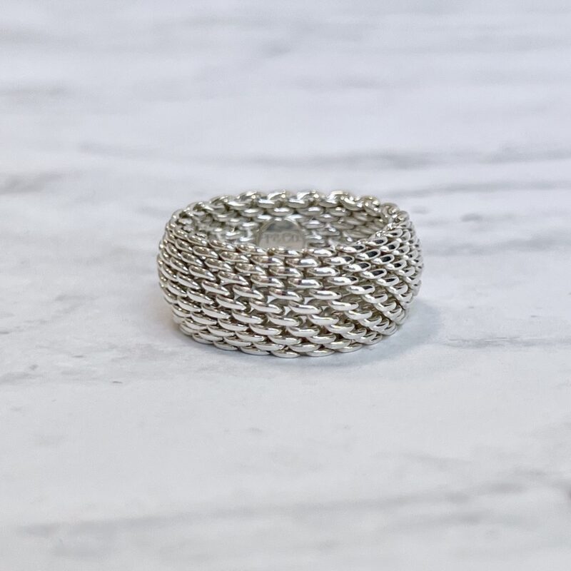 RG01618 Tiffany & co sterling silver domed mesh ring