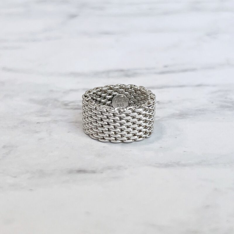 RG01619 Tiffany & co sterling silver mesh ring