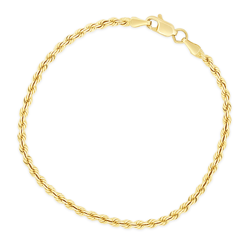 yellow gold ladies rope chain bracelet