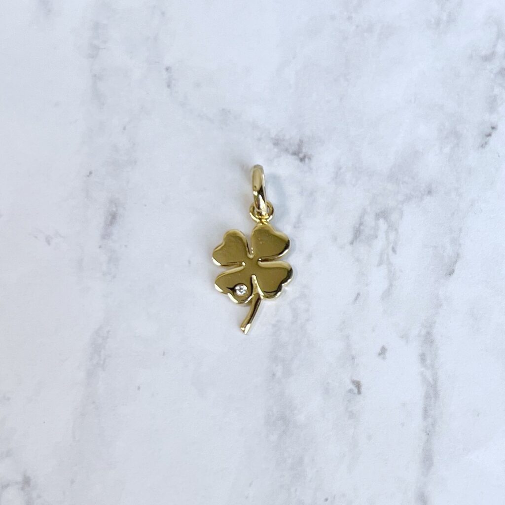 links of London 18k gold four leaf clover pendant charm