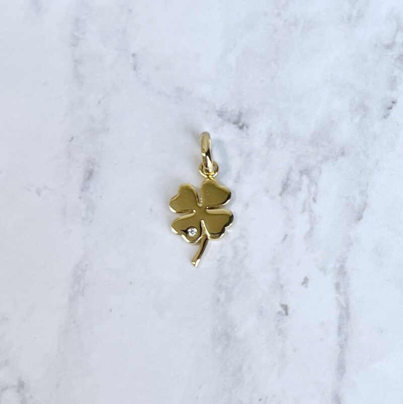 links of London 18k gold four leaf clover pendant charm