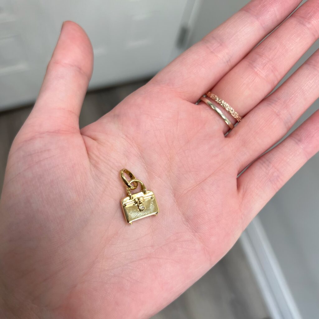 links of London 18k gold purse pendant charm
