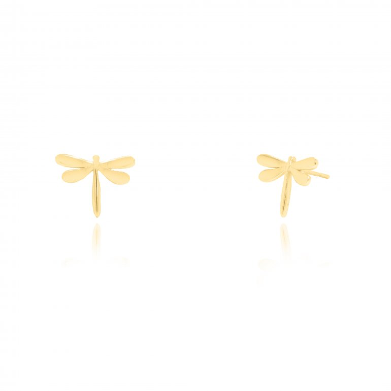 sterling silver gold vermeil dragonfly stud earrings