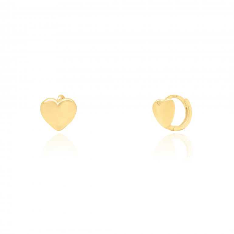 sterling silver gold vermeil heart huggie earrings