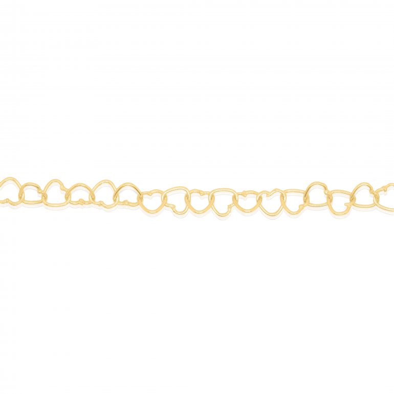 10k yellow gold heart shaped chain link