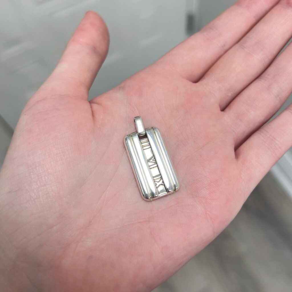 Tiffany and co atlas pendant sterling silver hand