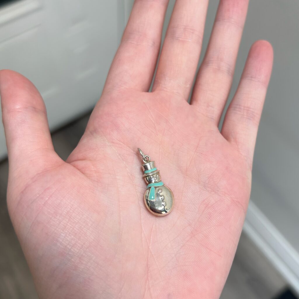Tiffany and co snowman pendant sterling silver hand