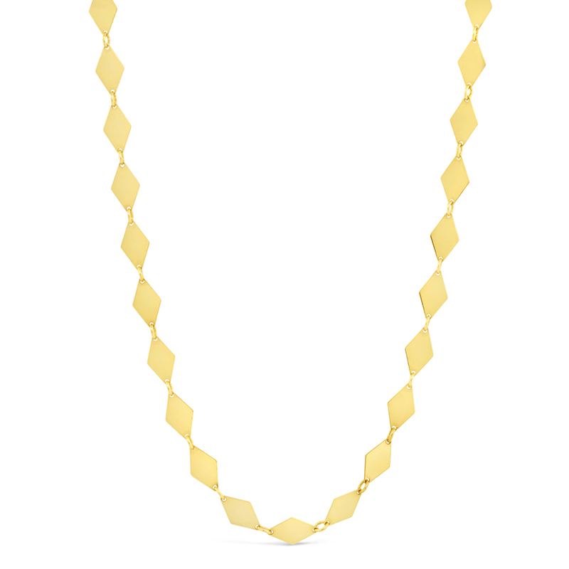 yellow gold kite diamond shape fancy adjustable layering necklace chain