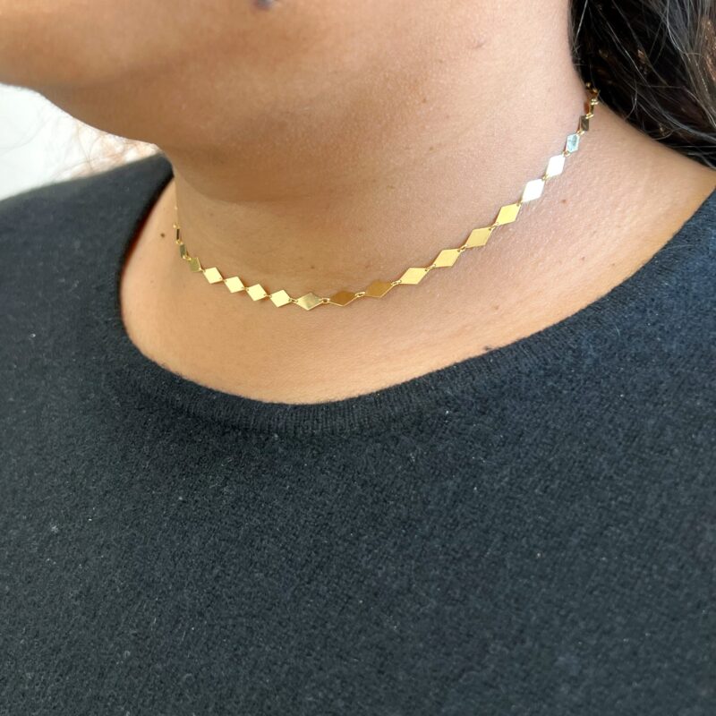 10k yellow gold kite chain necklace