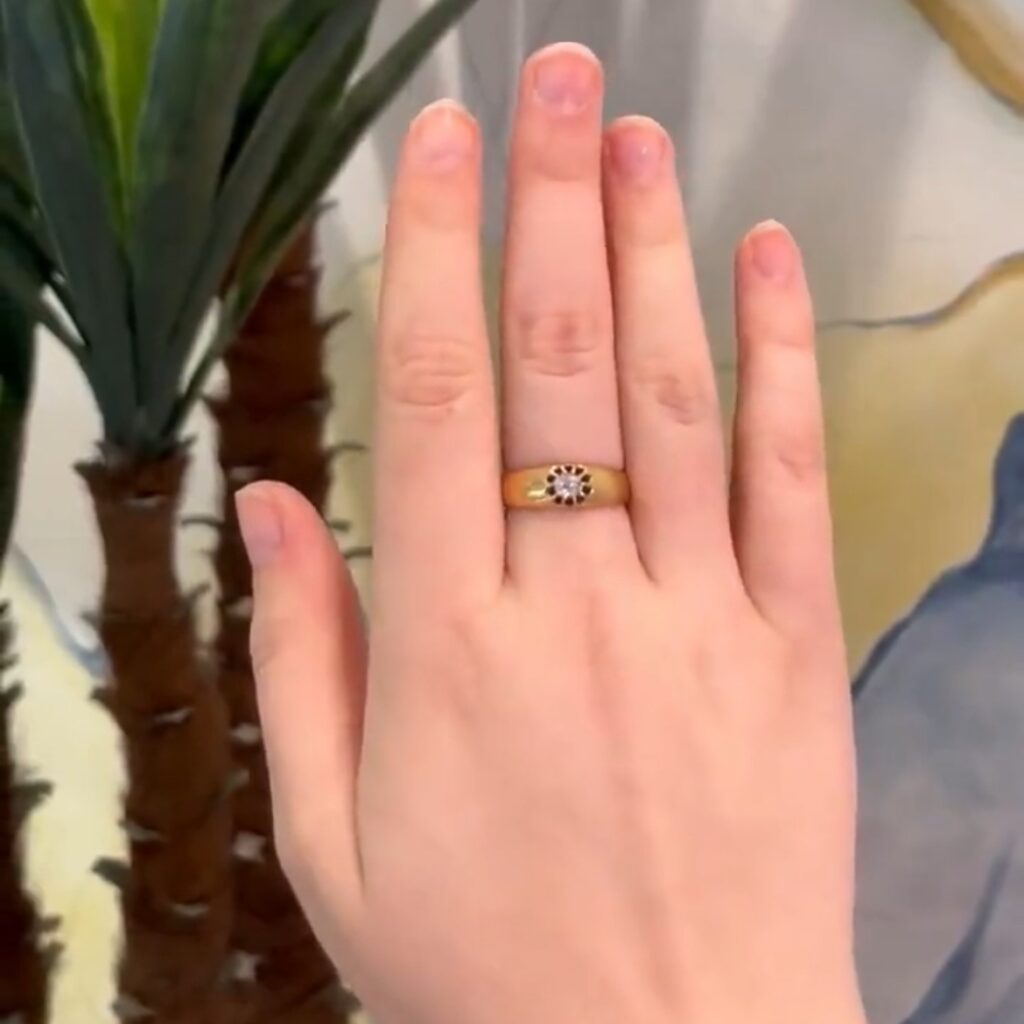 AN00229 Antique Diamond 1880s Gold Band