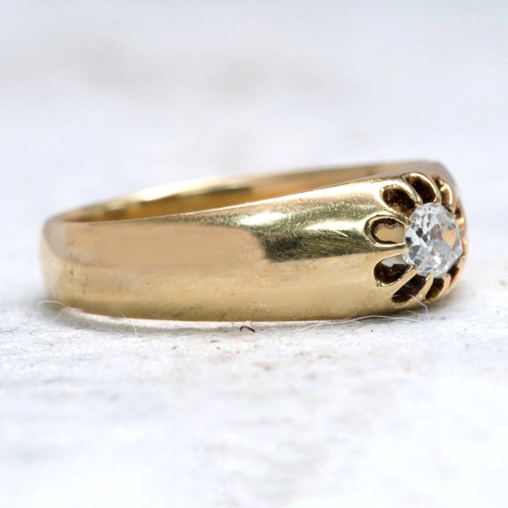 AN00229 Antique Diamond 1880s Gold Band