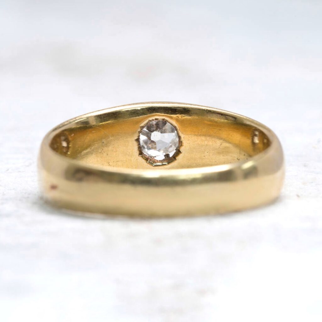 AN00229 Antique Diamond 1880s Gold Band