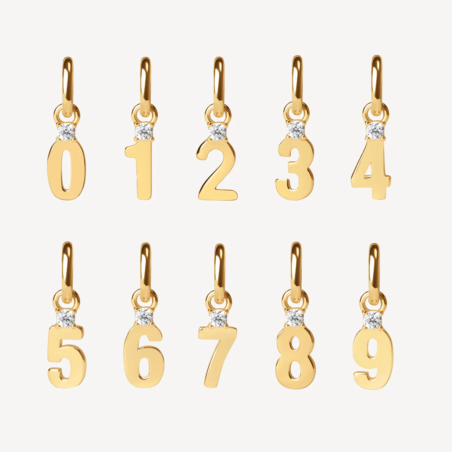 numbers charm hillberg and berk gold vermeil