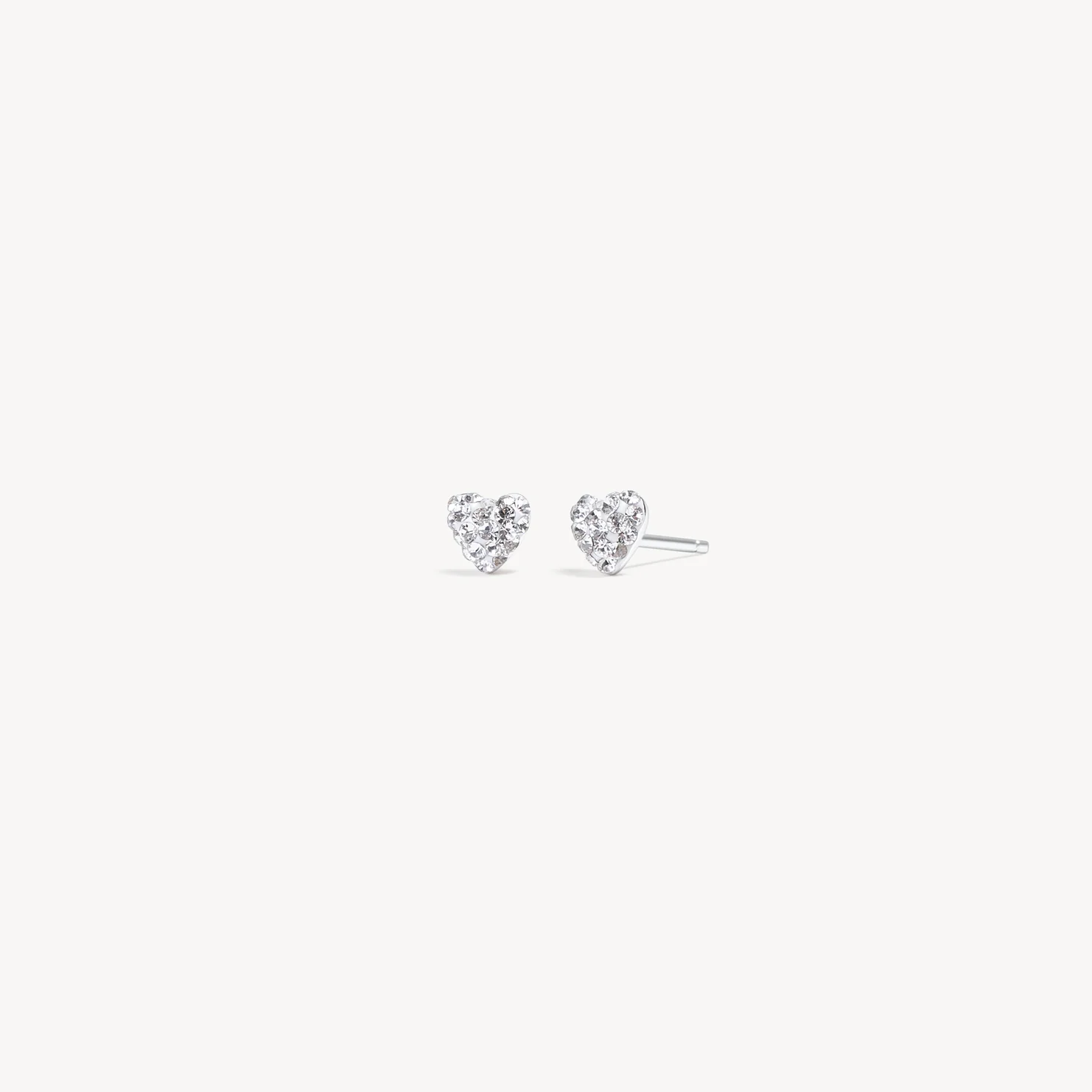 Mini Sparkle Heart Stud Earrings white hillberg and berk