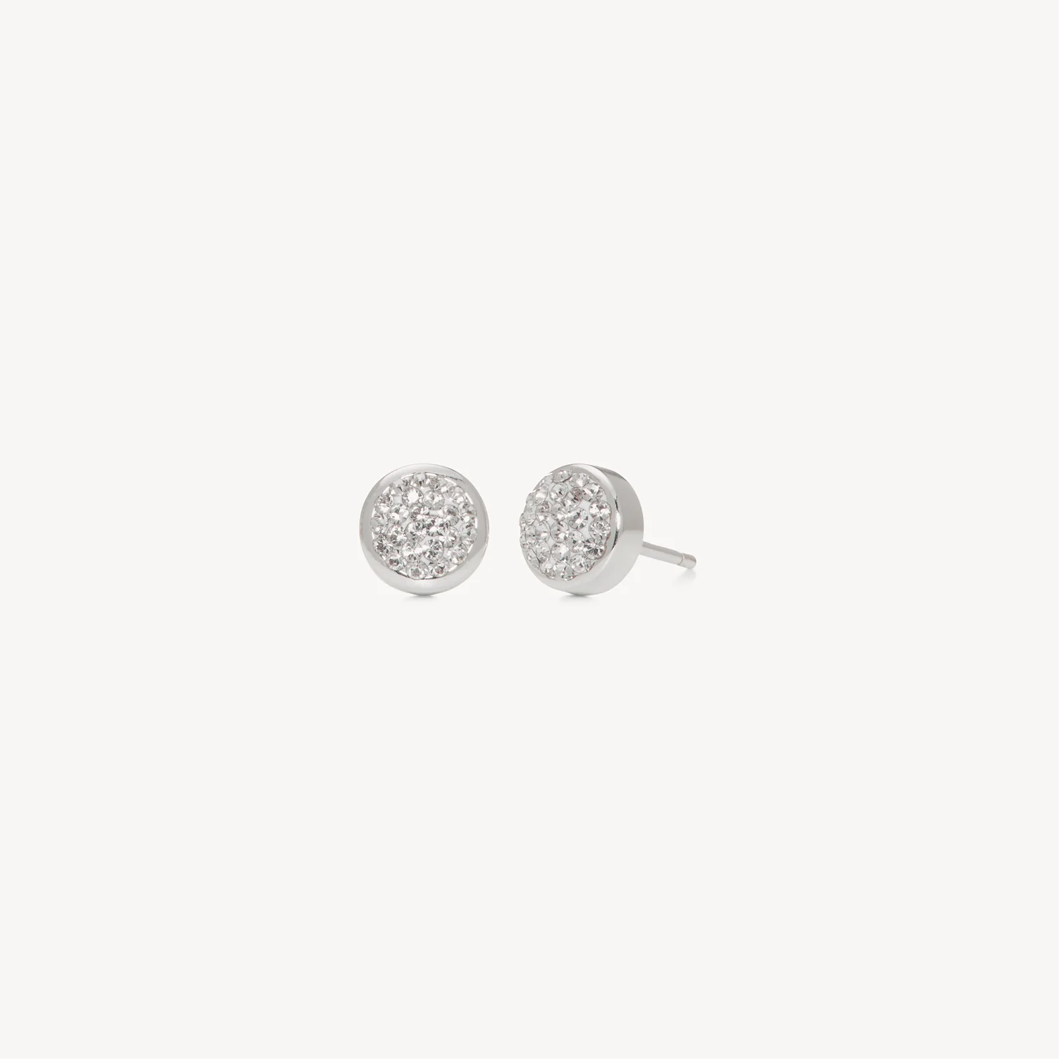 Sparkle Bezel Stud Earrings silver hillberg and berk