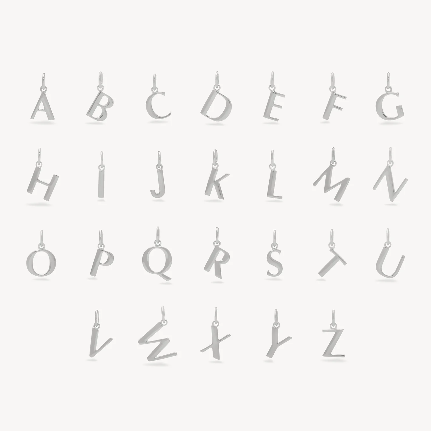 Sterling Silver Letter Charms Hillberg and Berk Sterling Silver Letter Charms Hillberg and Berk