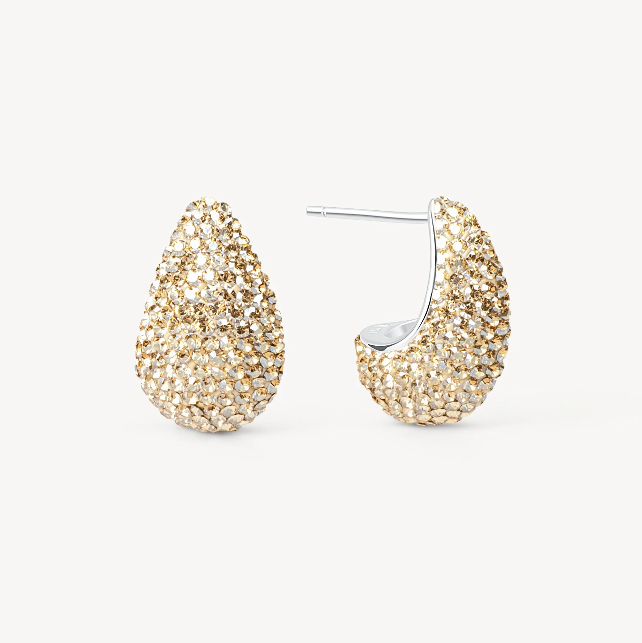 mini dream puff Hillberg and Berk soft gold sparkle statement stud earrings mini dream puff Hillberg and Berk soft gold sparkle statement stud earrings