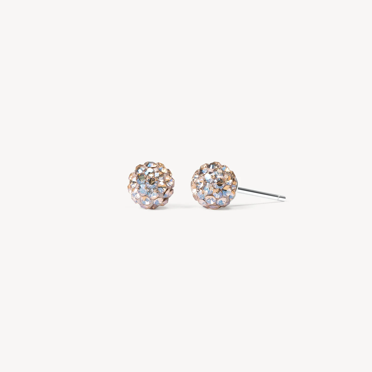 Champagne sparkle ball stud earrings silver hillberg and berk