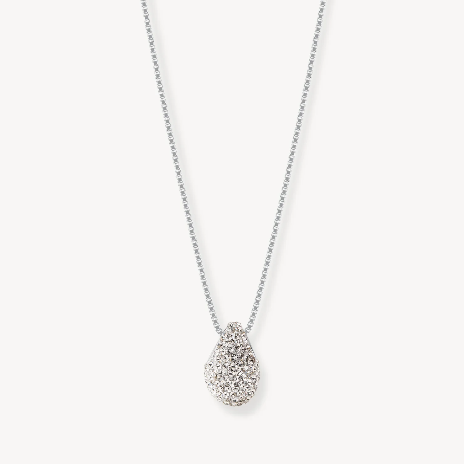 Mini sparkle drop pendant sterling silver hillberg and berk on silver box chain