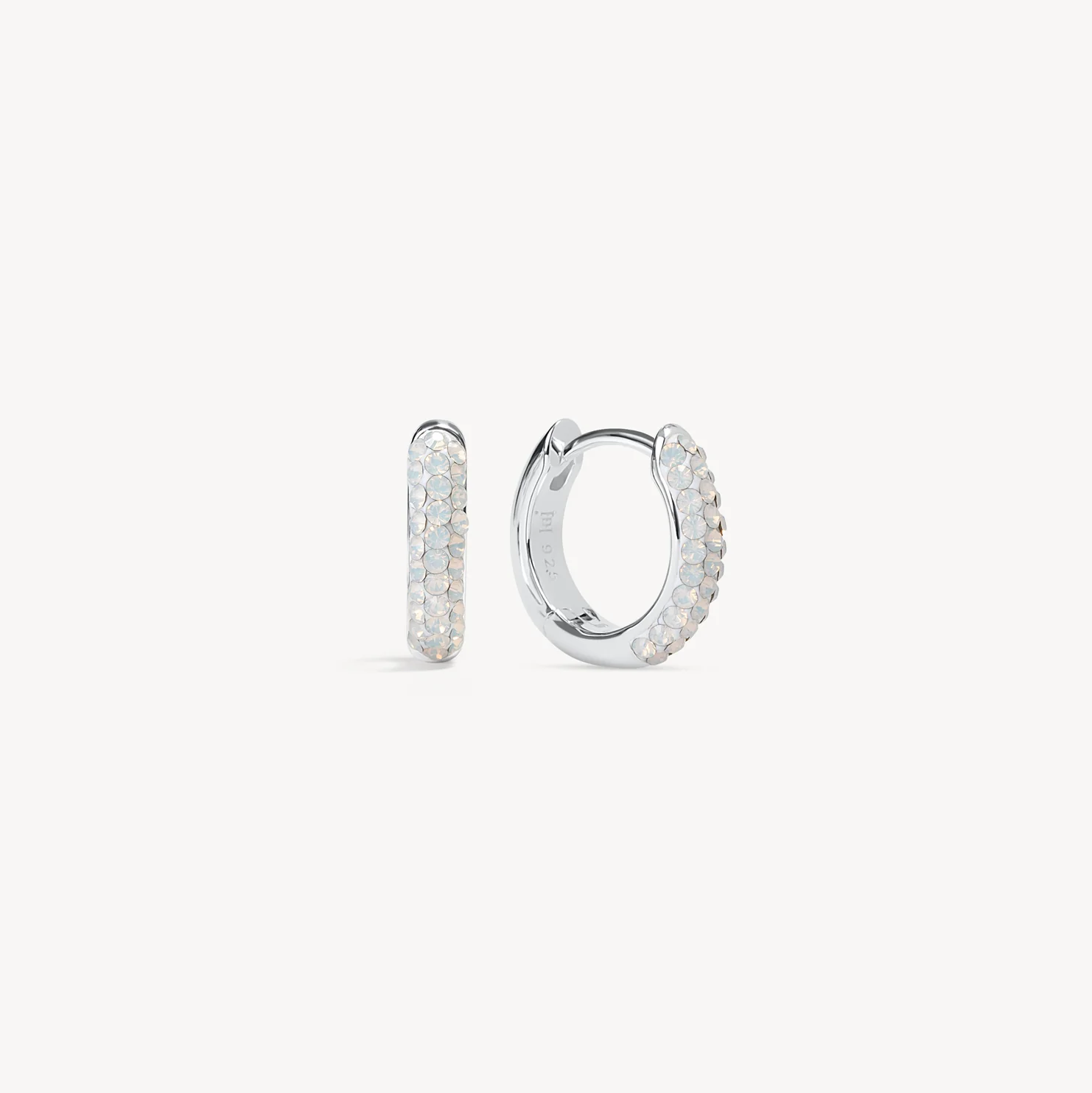 October birthstone always on sparkle silver opalescent huggie hoops hillberg and berk October birthstone always on sparkle silver opalescent huggie hoops hillberg and berk