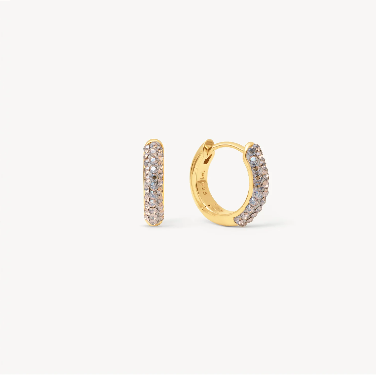 always on sparkle champagne crystal gold verrmeil huggie hooop earrings hillberg and berk always on sparkle champagne crystal gold verrmeil huggie hooop earrings hillberg and berk