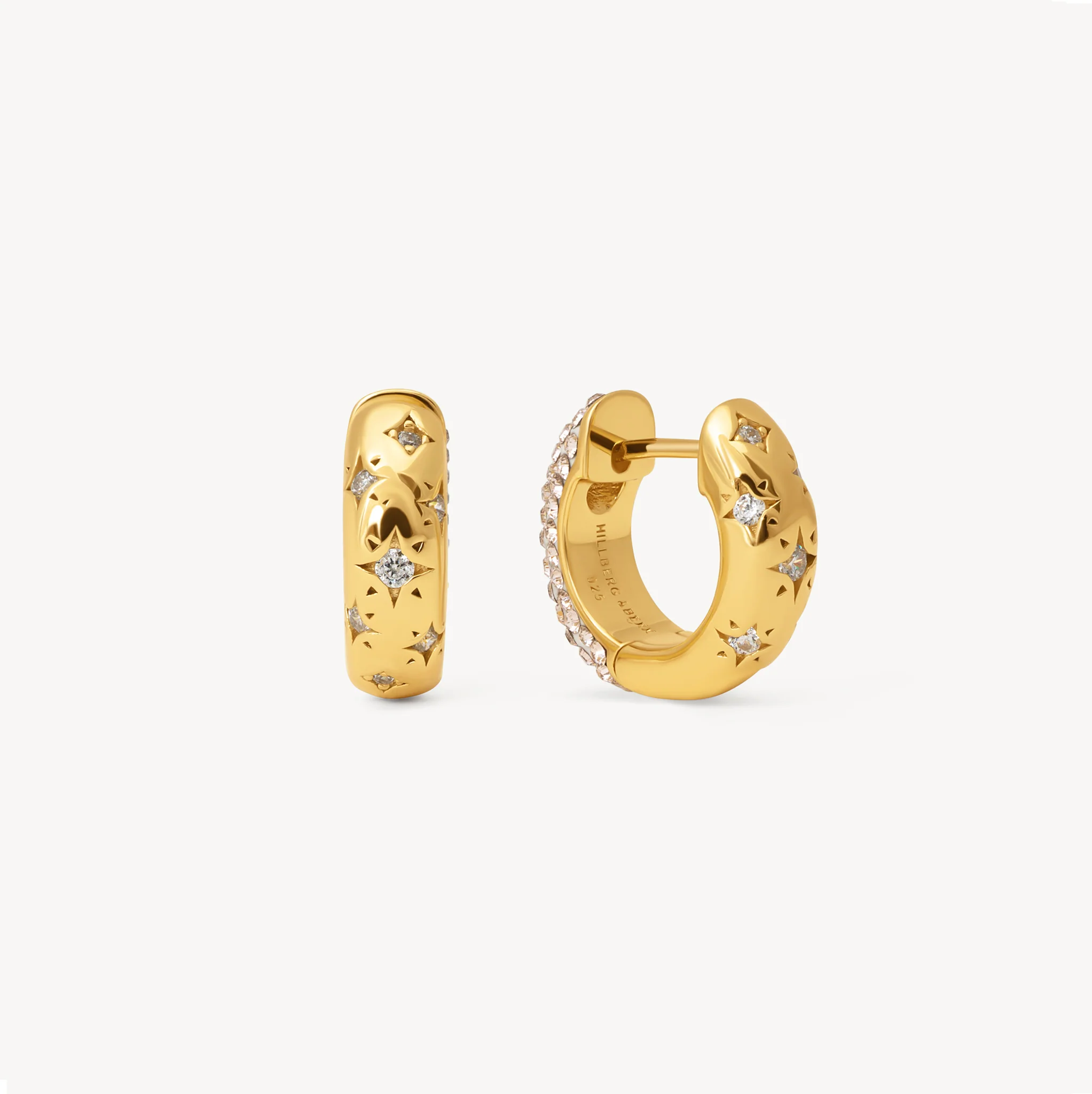 reversible star constellation crystal huggie hoops gold vermeil hillberg and berk reversible star constellation crystal huggie hoops gold vermeil hillberg and berk
