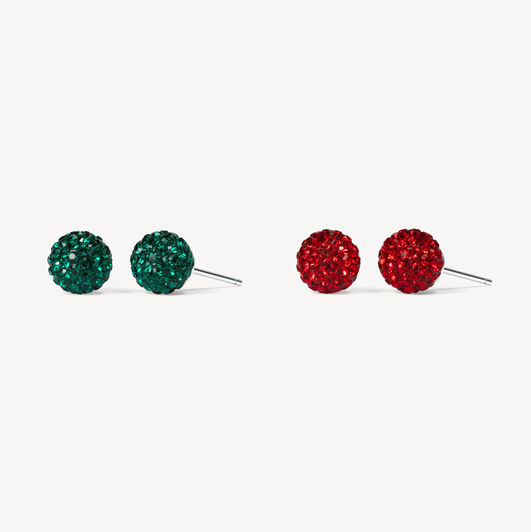 Hillberg and Berk Holiday Sparkle Ball stud earrings set