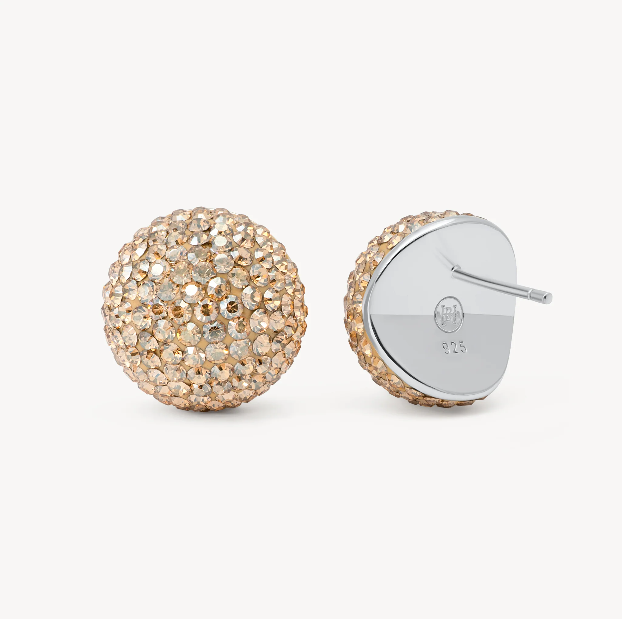 Hillberg and Berk Icon soft gold vermeil sparkle ball studs. back